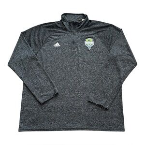 Adidas Seattle Sounders FC Gray Lightweight Quarter Zip Soccer Sweatshirt Men XL